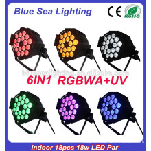 Dmx rgbaw uv 18x18w par led light for disco bar night club wedding etc